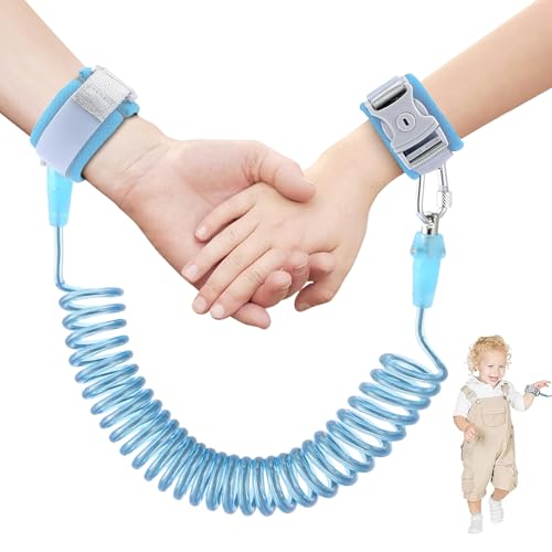 زمام امان للاطفال قابل للتعديل من تول هاوس، حلقة معصم دوارة 360 درجة مضادة للضياع مع قفل امان، سوار معصم مريح للاطفال الصغار الذين يتعلمون المشي والانشطة الخارجية والسفر (ازرق)