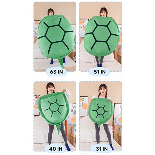 Srutirbo Wearable Turtle Shell Pillow, Removable Oversized Doll Stuffed Animal Costume Plush Toy Funny Dress Up,Creative Gift for Boys Girls Adults (51 in, Green)