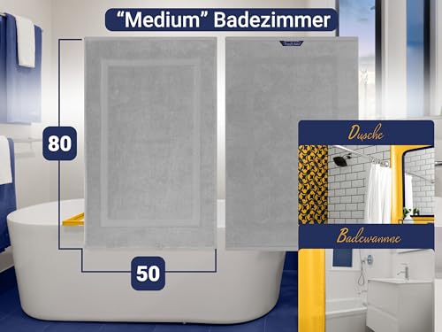 Marie´s Home Duschvorleger klassisch für Dusche, Wanne und WC 1612.2351, 50 x 80 cm, Silber