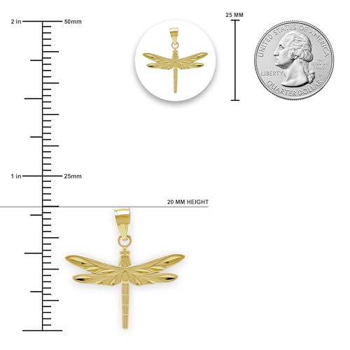Gold Dragonfly Charm Pendant - 10 Karat Gold - Dragonfly Insect Jewelry - Animal Jewelry3