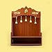Tarini Gallery Wooden Wall Mounted Hanging Table top Temple Pooja Mandir God Stand Shelf for Storage and Idols Decoration for Home Office and Gifting (Brown- Design 3)