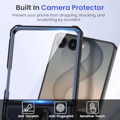Image of VEGO for Galaxy Z Flip 8 Case with Built-in Screen Protector & Stand, Blue