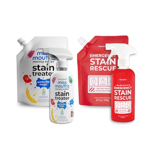 Image of Miss Mouth's Messy Eater Stain Treater and Emergency Stain Rescue 16oz Bottle and Refill Bundle