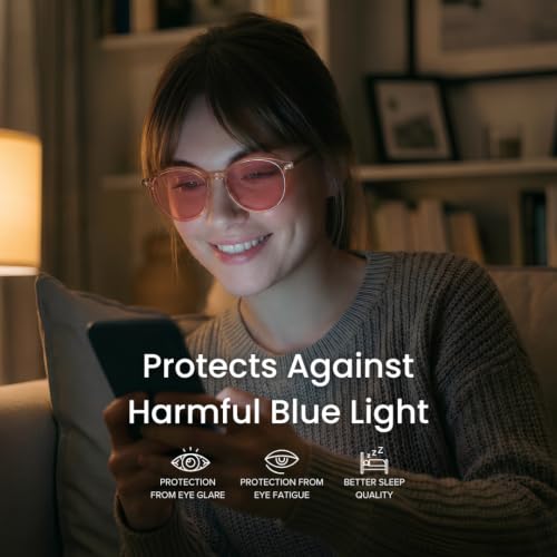 Image of BRADDELL Indoor FL-41 Rose & Outdoor FL-60 Migraine Light Sensitivity Glasses for LED Glare and Concussion (MEDIUM SMALL)