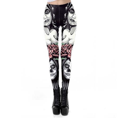 Leggings de Halloween para mujer ajustados y traje de fiesta de disfraces temáticos