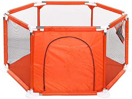 Baby Play Yard,TAPCET 6-Side Baby Playpen Indoor and Outdoor,Orange