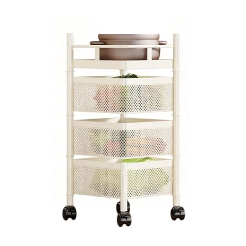 Genérico Cesta Giratoria De Almacenamiento Cuadrada Multicapa, Estante Giratorio For Verduras con Ruedas, Organizador De Almacenamiento For Baño, For Patatas Y Cebollas(Color 1,3 Tiers)