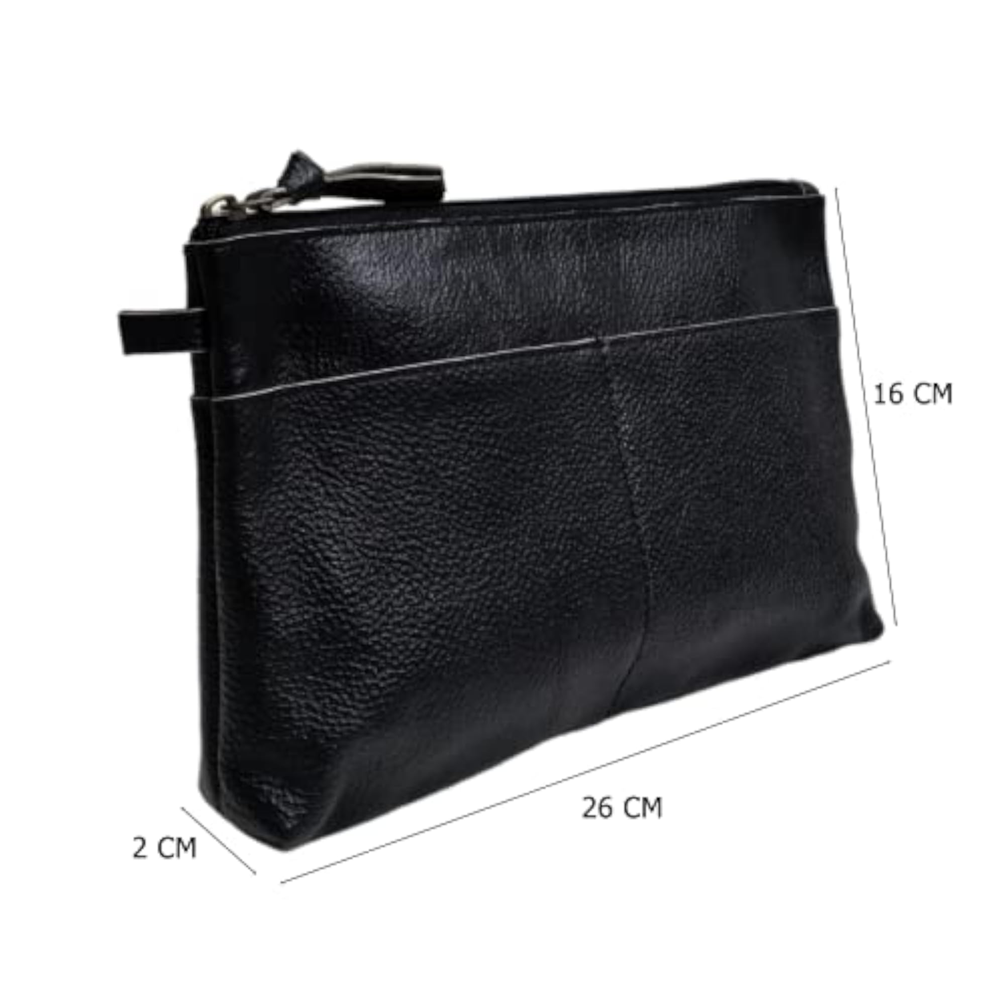 Leather Cosmetic Bag Zipper Pouch, Travel Friendly