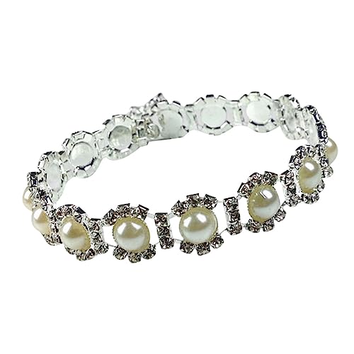 HANABASS Fashion Pet Pendant Pearl Crystal Necklace for Dogs Stylish Jewelry for Puppies S for Parties Costumes and Special Occasions Great Present for