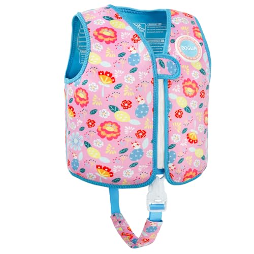 Boglia Chaleco de Natación para Niños Pequeños, flotadores Traje de Baño Flotante con Chaleco con Correa de Seguridad Ajustable Unisex