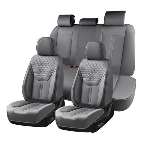 Image of FLORICH Seat Covers, Car Seat Covers Full Set, Luxury Nappa Leather Seat Covers, Breathable and Waterproof Car Seat Protector 5 Seat, Automotive Seat Covers Universal Fit for Most Cars-Gray