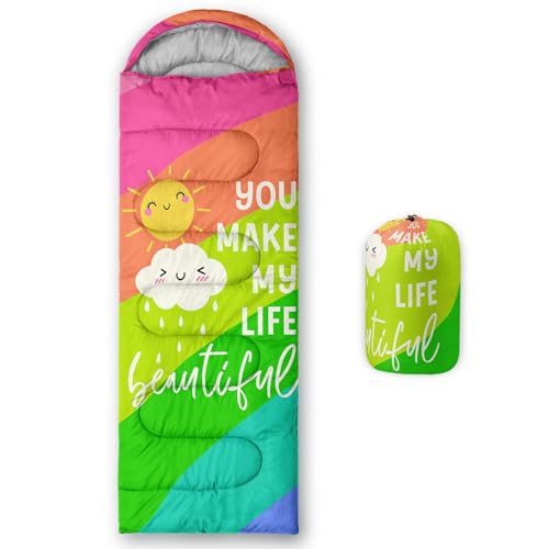 HOSIMA Regenbogen-Schlafsack für Kaltes Klima, für Erwachsene, Mädchen...