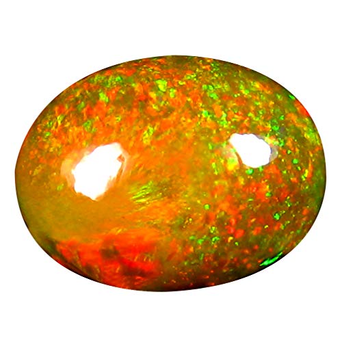 Opale arc-en-ciel naturelle éthiopienne en vrac 3.45 ct, cabochon ovale 13x10mm
