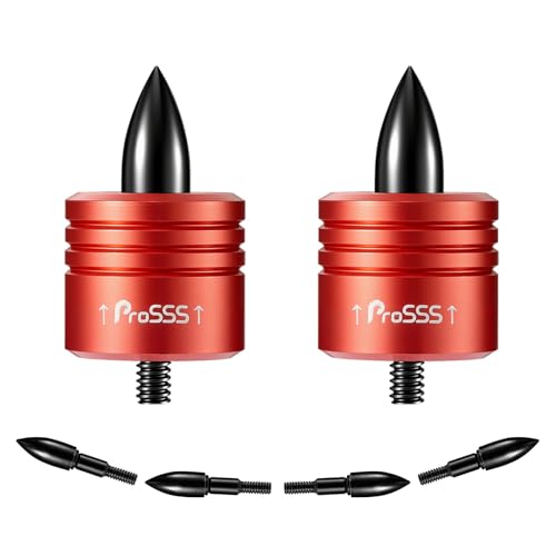 ProSSS Crossbow Bolt Decocking Head Set 2 Pack Decocking Tips with 4 Steel Replacement Tips High-Visibility Orange 8-32 Thread Compatible with Most Crossbow Bolts Recurve and Compound Bows