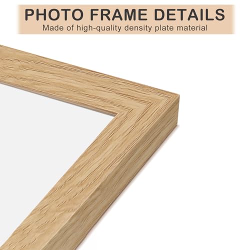 Bilderrahmen A4 MDF Holz Natur,3er Set 21x29.7cm Fotorahmen,DIN A4 Rahmen mit Acrylglas, Picture Frame 21x30 zum Aufhängen, 30x21 Holzrahmen mit Passepartout für A5 Dokumente,Zertifikate,Fotos,Poster