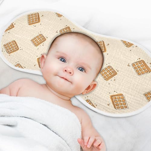 J JOYSAY Biscuits Beige Baby Burp Cloths for Boys Girls Large 22''x11'' Cotton 4 Layer Baby Spit Up Cloth for Baby Drool one sizex14