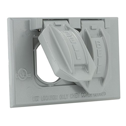 Hubbell-Raco 5180-5 Waterproof Cover, 1 Gang, Horizontal Device Mount, 1 Duplex, Gray Carded (Pack of 6)