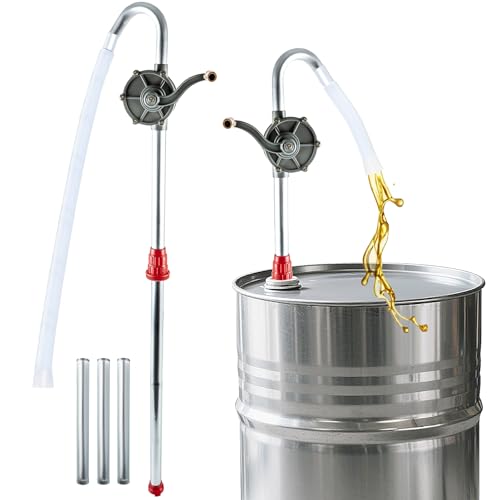 ATPEAM Pompe Manuelle 25L/min pour Eau, Essence, Gasoil – Pompe à Eau Manuelle et Pompe à Carburant pour Huile, Diesel, Réservoirs et Fûts