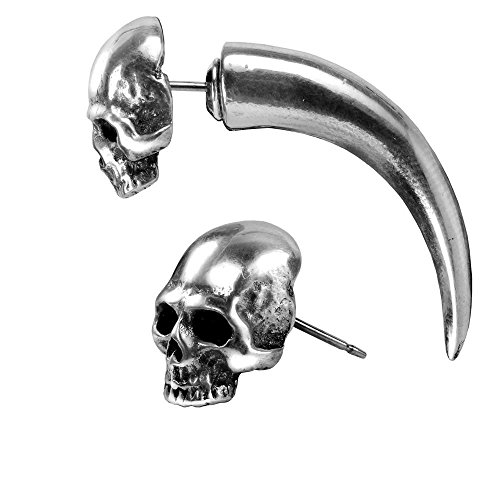 Preisvergleich Produktbild Alchemy Gothic Grab Schädel Horn Fälschungs-Ohr-Ohrring-Keilrahmen