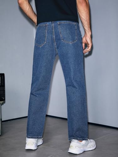 Image of KOTTY Men's Straight Leg Cargo Jeans - Retro Street Style Denim with Utility Pockets