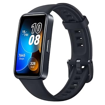 Smartband HUAWEI Band 8, Design Ultra-fino, 14 dias de duração da bateria, Bateria completa em apenas 45 mins, TruSleepTM 3.0, respostas rápidas de mensagens, compatível com iOS e Android, Preto