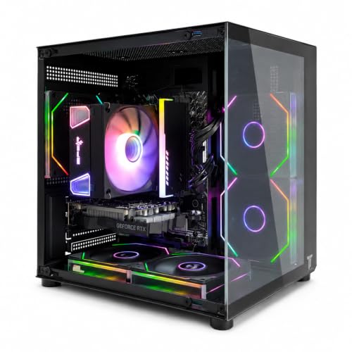 PCGEN High Performance Gaming PC Intel Core i5-14400F NVIDIA RTX 5060 8GB Professional Desktop Gaming PC Assembly (Black 16GB RAM 512GB M.2)