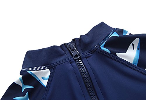 TAIYCYXGAN Baby Boys Swimsuit One Piece Toddlers Zipper Bathing Suit Swimwear with Hat Rash Guard Surfing Suit UPF 50+ Navy 4T