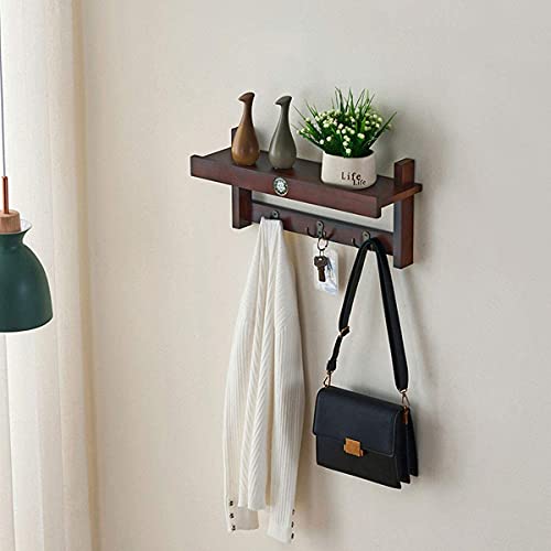 HJW Praktische opbergrek Opknoping Entryway Drijvende Wandplank met haak, Bruin Hout Opbergrek voor Fotokader Boek Plant Pot Ambachten Cosmetische Display 1Huiyang-01020, Klein - Image 8