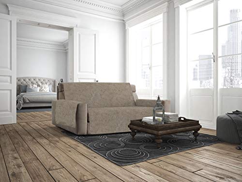 Italian Bed Linen Cubierta de sofá Anti-Deslizamiento Confort,2 Plazas Maxy, marròn