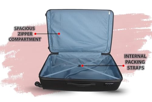 Image of American Tourister Kamiliant Polycarbonate 79 Cm 4W Hard Spinner Strolly Luggage Trolley Bag with Fixed 3 Point Combination Lock, Black
