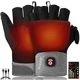 Heated Gloves for Men Women, Rechargeable Detachable Full & Half Hands Heated Glove Fingerless Electric Heating Gloves Hand Warmer for Work, Hunting, Skiing, Outdoor Work (L)