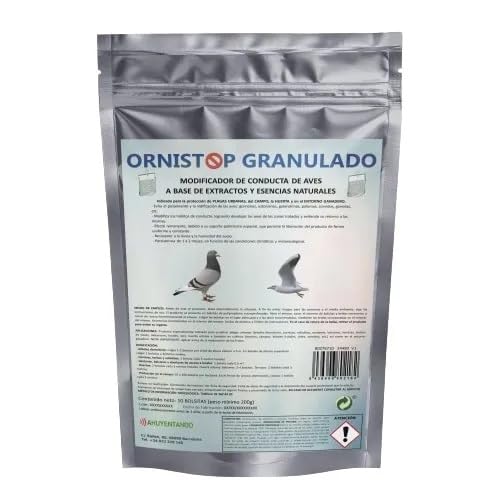 Repelente para Aves | Modificador de conducta | Granulado | Ornistop 200 bolsitas |