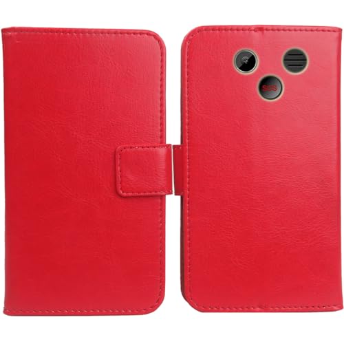 Anybird Rot Premium PU Leder Tasche Schutz Hülle Handy Hülle Wallet Cover Etui Ledertasche Für Melefon D112 2.2