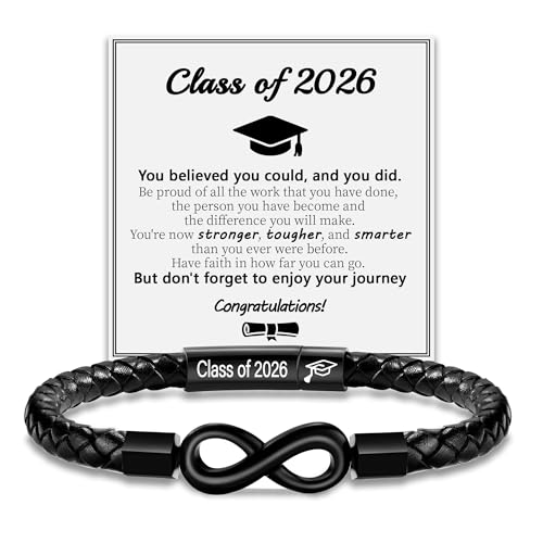 Image of Leather Bracelet Gifts for Men, To My Son Bracelet Fathers Day Bracelet Gifts Dad Grandpa Love You Forever Engraved Birthday Valentines Graduation Gift Infinity Knot Jewelry