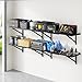 FLEXIMOUNTS 2-Pack 1x6ft Garage Shelving 14-inch-by-68-inch Perforated Wall Shelf, Heavy Duty Garage Storage Rack with 1400 lbs Load Capacity, Wall Mounted Organization System for Tools, Heavy Bins