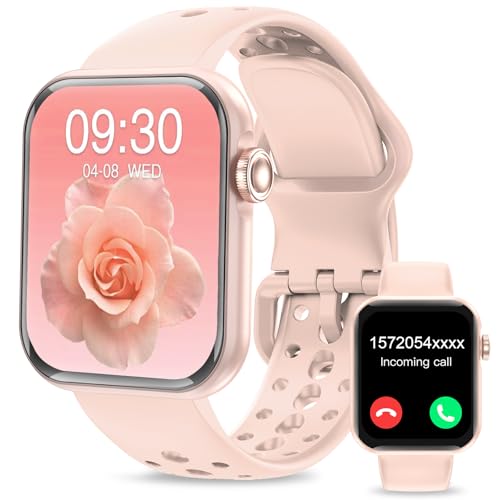 Smart Watches for Men Women 1.83' HD Display Activity Fitness Tracker Smartwatches for Android iOS Phones with Bluetooth Call/Heart Rate/Blood Pressure/Sleep Monitor/100+ Sport/IP67 Waterproof, Pink