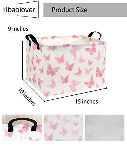 Image of Rectangular Butterfly Basket Kids Baby Storage Basket Cute Toy Storage Bin Organizer Shelf Boom Room Decor(Butterfly)
