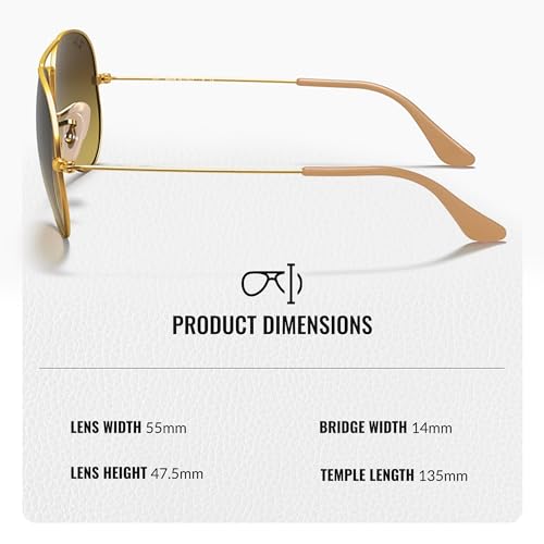 Image of Ray-Ban RB3025 AVIATOR GRADIENT Pilot Shaped Sunglasses for Men & Women with Official RAYBAN Eyewear Kit