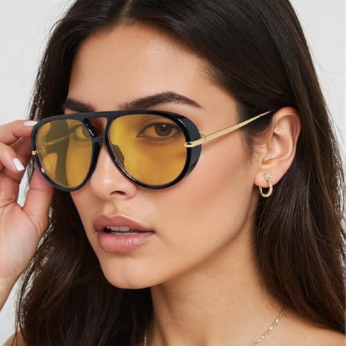 Oversized Aviator Sunglasses for Women, Fashion Large Big Frame Sun Glasses 2025 Designer Ladies Shades2