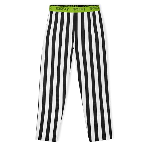 Preisvergleich Produktbild Beetlejuice Herren Pyjamahose, Weiche Bequeme Schlafanzughose mit Taschen (Schwarz / Weiß, M)