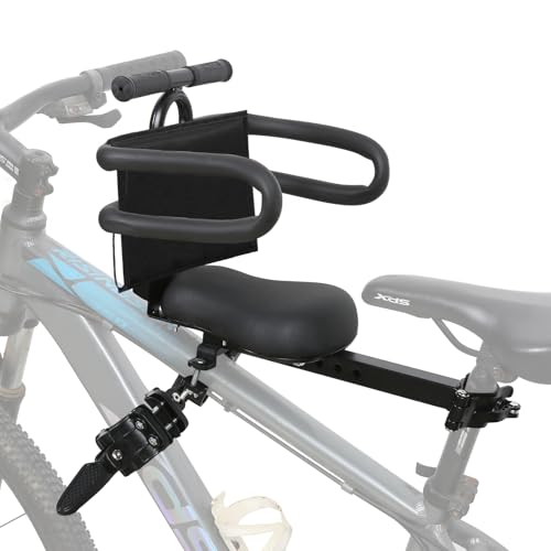 Kids Bike Seat Front Mounted and Handlebar Child Bike Seat with Half Guardrail Detachable Toddler...