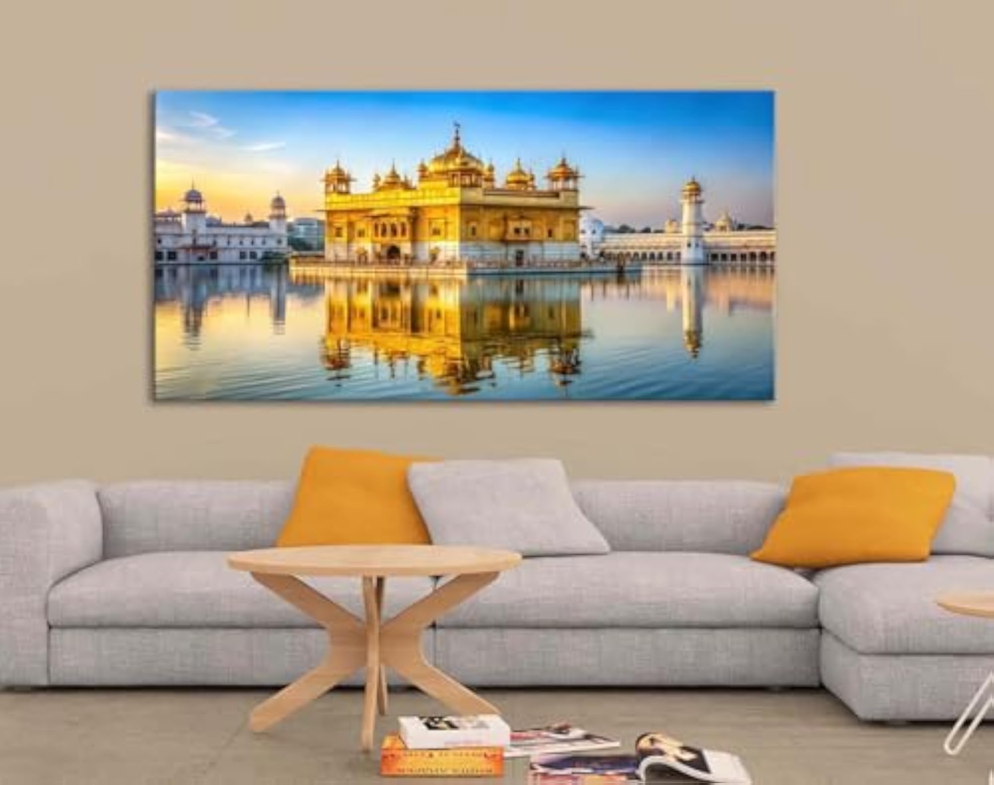 Golden Temple Day View Canvas Wall Art