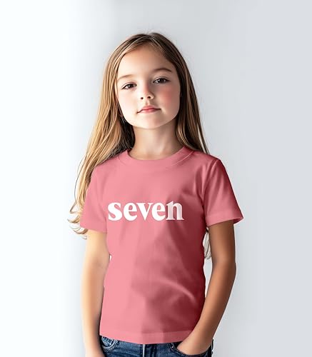 Image of 7th Birthday Shirt Girls 7 Years Old Seven Outfit Seventh Tshirt Gift Girls top 7