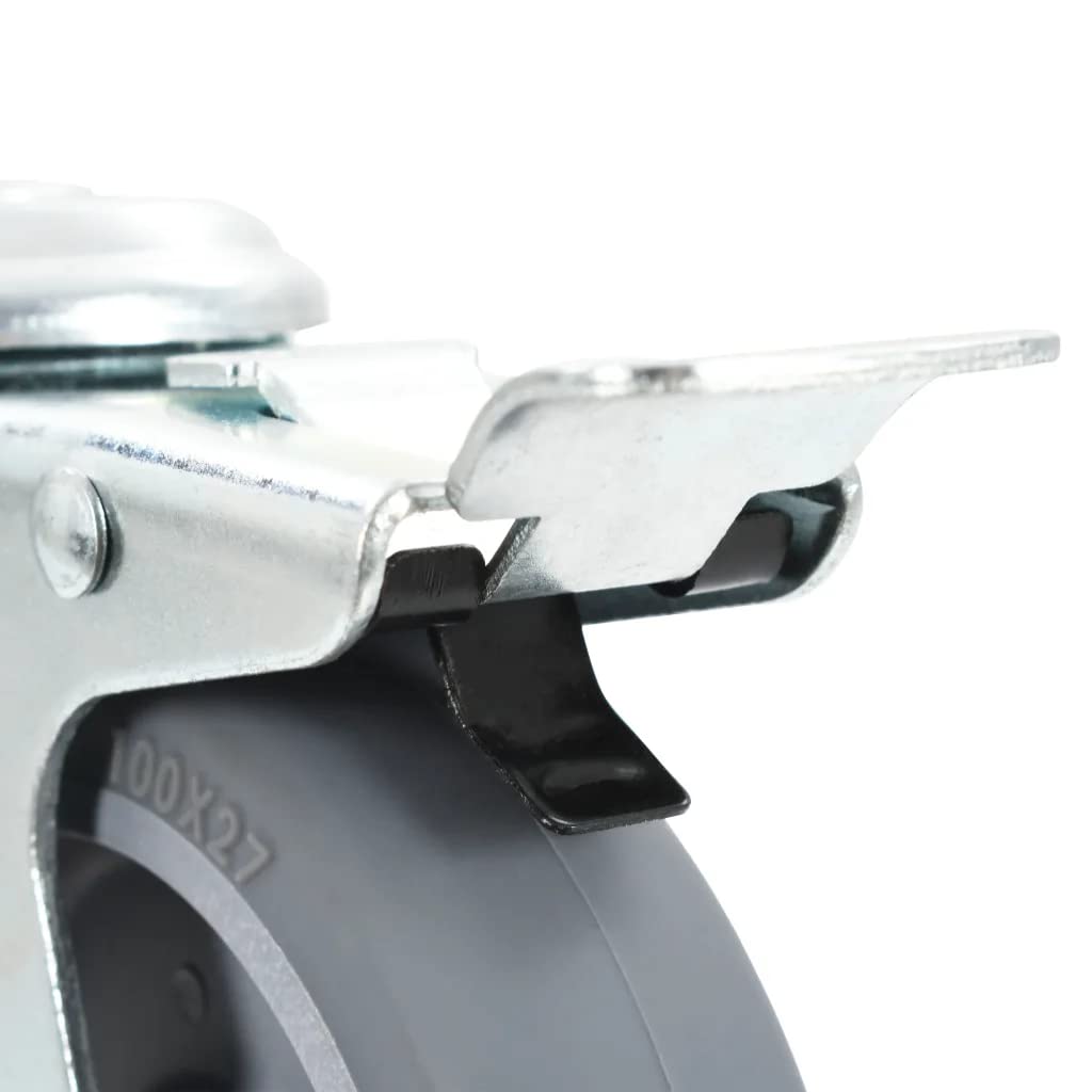 vidaXL 16 pcs Roulettes pivotantes à trou de boulon 100 mm