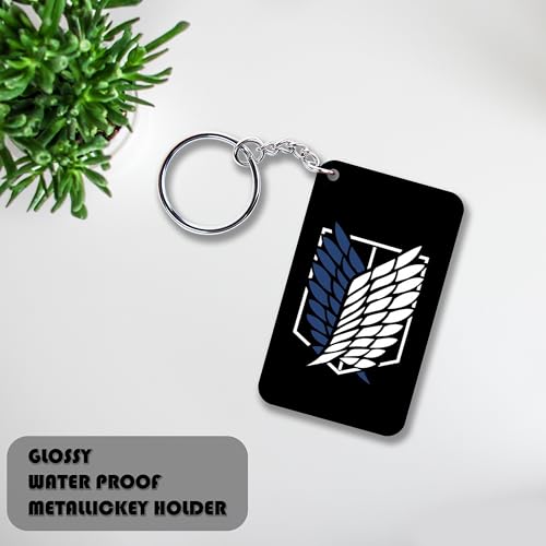 Image of Premium AOT Survey Corps Logo Printed Key chains for AOT Fans, for Gifting, Bike, Scooty, Car Key Chain