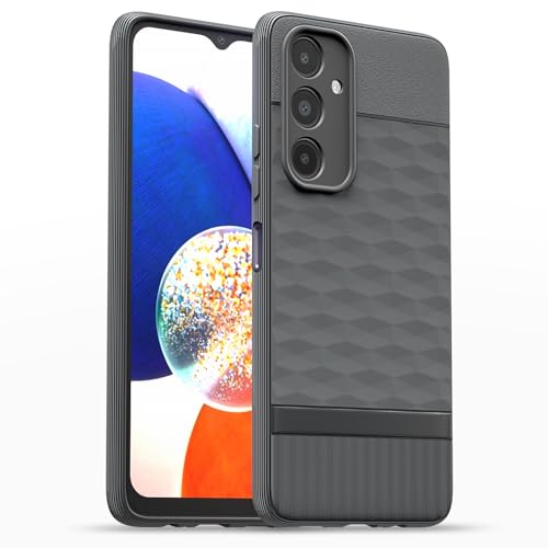 Image of Pikkme Back Cover for Samsung Galaxy A14 5G Camera Protection 3D Hexa Cube Design Silicone Protective Bumper Case (Grey)