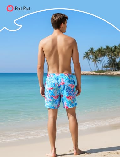 Image of PATPAT Mommy and Me Matching Swimsuit：One Piece V Neck Bathing Suits Leaves Printed Family Swimwear Matching Set