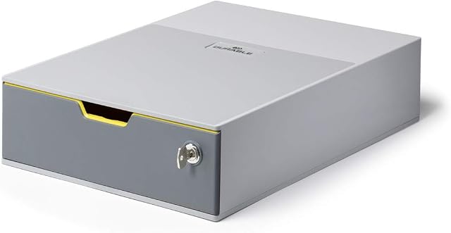 Durable VARICOLOR Lockable Drawer Unit | Desktop Drawer Set with 1 XL Colour Coded Draw | Draw is Lockable to Support GDPR | Perfect for Storing Documents and Paper Work