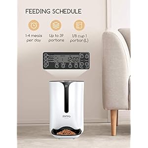 Automatic cat feeder faroro dog food dispenser for small pets with distribution alarms portion control voice recorder and programmable timer for up to 4 meals per day  urban country home decor