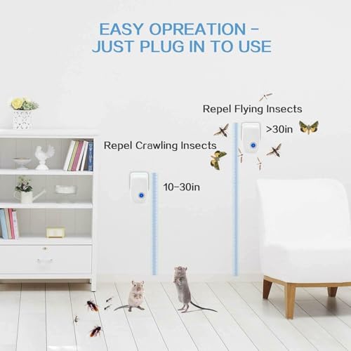 Ultrasonic Pest Repellent Indoor, Pest Control for Rodents, Mosquitoes, Ants, Cockroaches, Rat, Mice, Fleas, Beetles and Other Insects, Non-Toxic, Safe for Humans, Home, Office, Hotel (6 Packs) - Image 5
